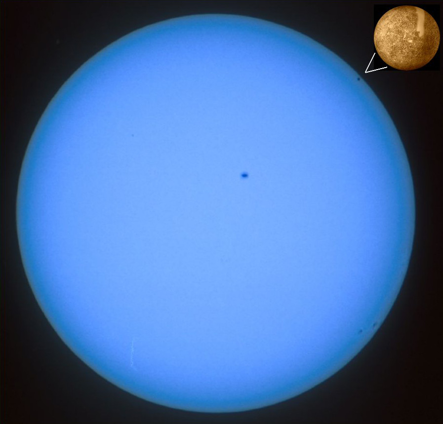 Transito di Mercurio sul Sole ripreso nel maggio del 2003 (foto Paolo Ochner)
